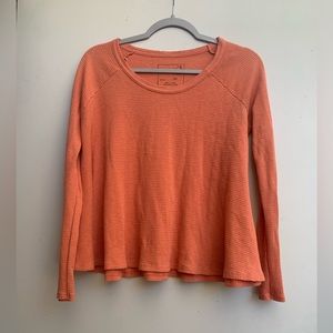 Free People Long Sleeve orange waffle tee. Size XSmall